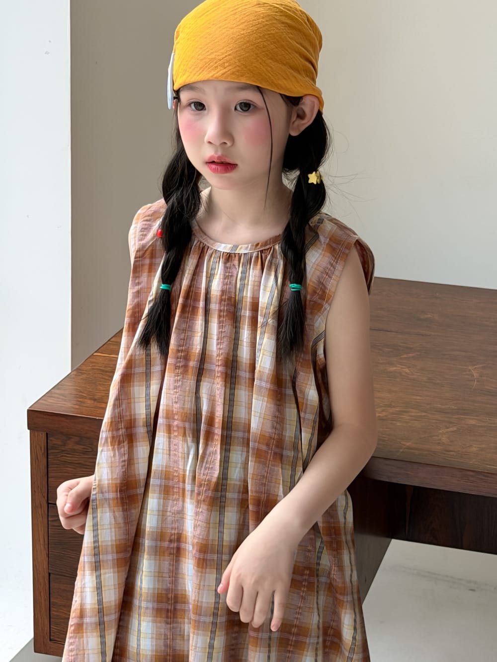 Plaid Separates チェック 半袖シャツ ショートパンツ ノースリーブワンピース【mh0013127】 KUMAI.KIDS 半袖セットアップ