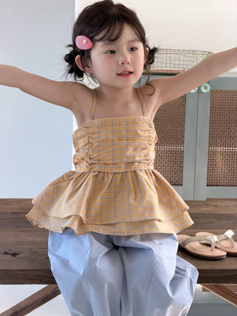 Plaid Shirred Camisole Top チェック シャーリングキャミソール【mh0012756】 MaiTianJi タンクトップ・キャミソール・ノースリーブトップス