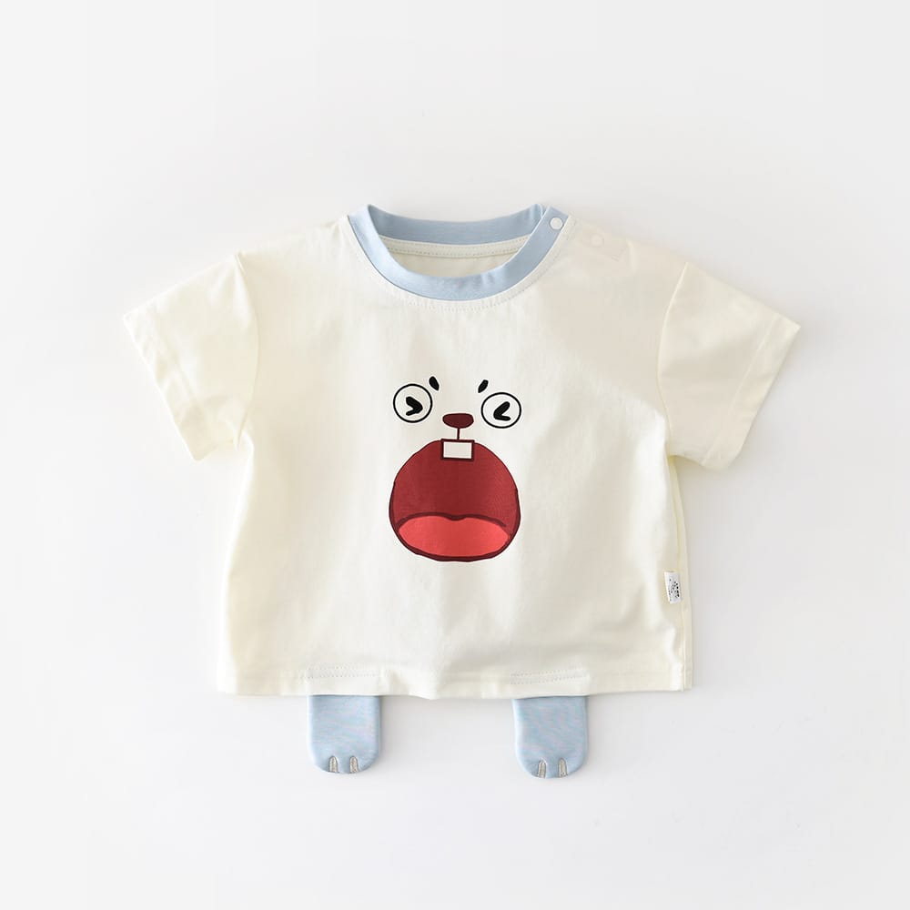 Playful Animal Graphics Tee アニマル 半袖Tシャツ【mh0012864】 Blue / 73cm ABNN 半袖Tシャツ