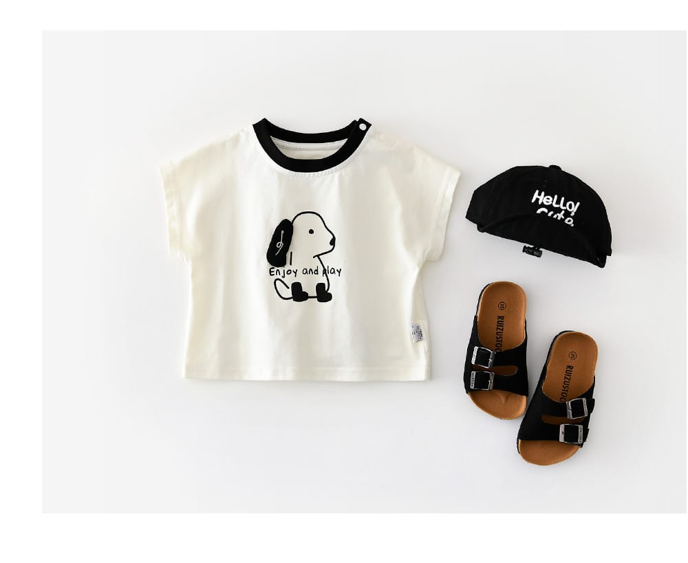 Playful Puppy Co-ord 半袖Tシャツ ショートパンツ セットアップ【mh0012861】 ABNN 半袖セットアップ
