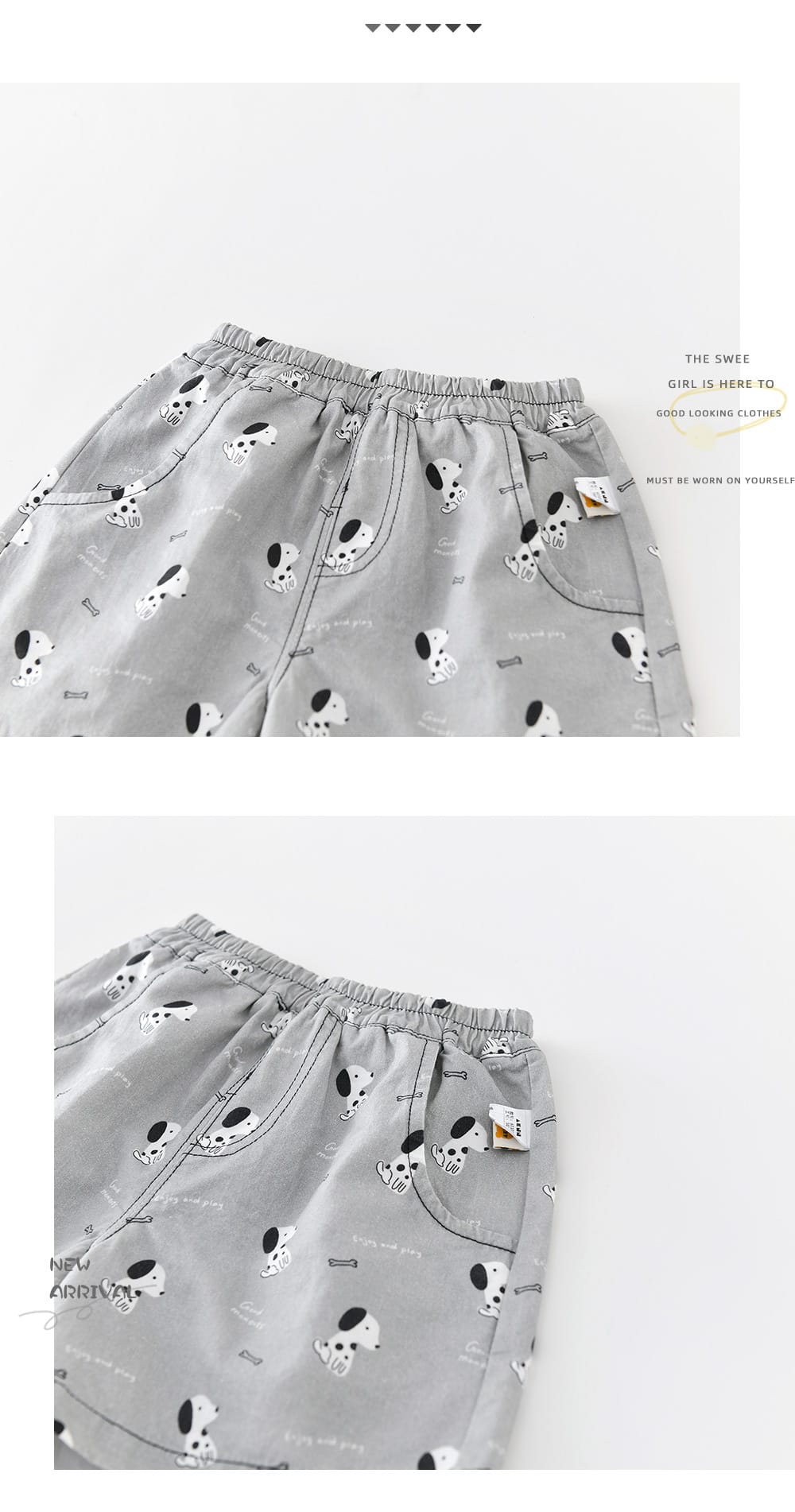 Playful Puppy Co-ord 半袖Tシャツ ショートパンツ セットアップ【mh0012861】 ABNN 半袖セットアップ