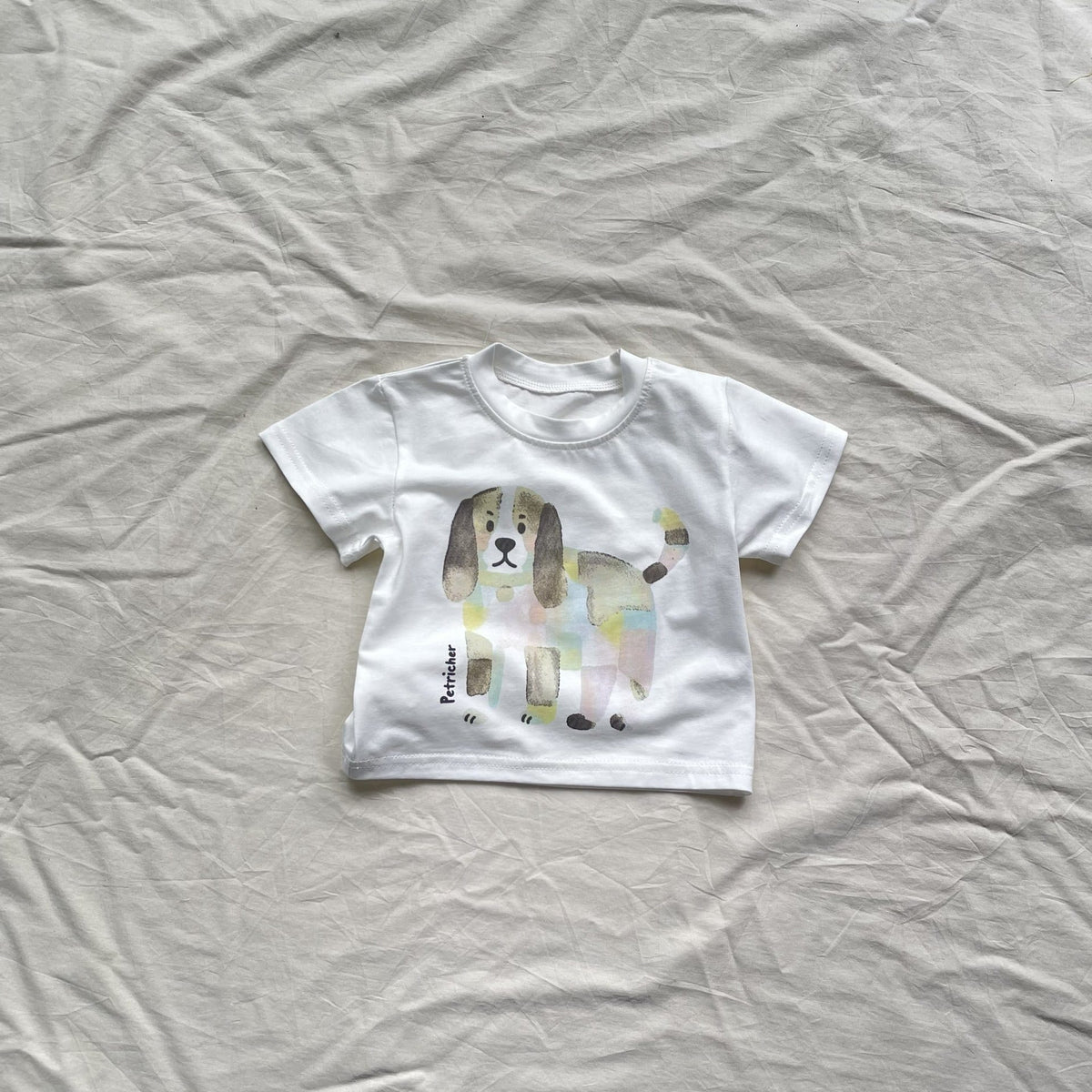 Playful Puppy Short Set 犬 イラスト 半袖Tシャツ ショートパンツセット【mh0012904】 yi nian ni 半袖セットアップ