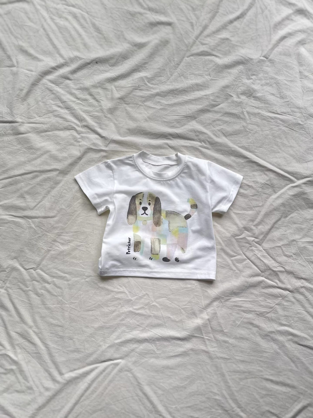 Playful Puppy Short Set 犬 イラスト 半袖Tシャツ ショートパンツセット【mh0012904】 yi nian ni 半袖セットアップ