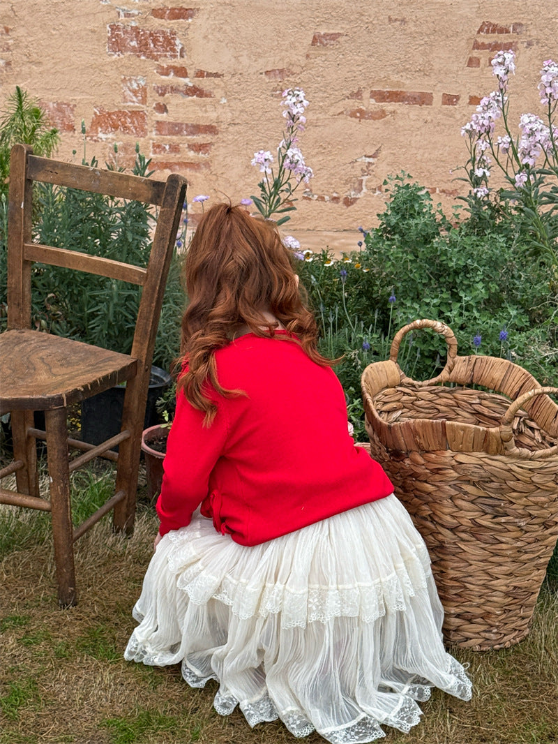 Pleated Lace Midi Skirt プリーツ レース ミディ丈スカート【mh0012426】 Chengle