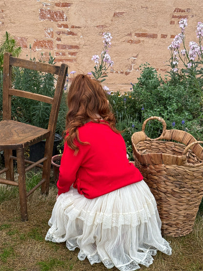 Pleated Lace Midi Skirt プリーツ レース ミディ丈スカート【mh0012426】 Chengle