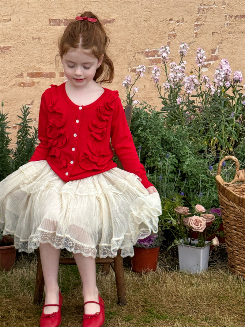 Pleated Lace Midi Skirt プリーツ レース ミディ丈スカート【mh0012426】 Chengle