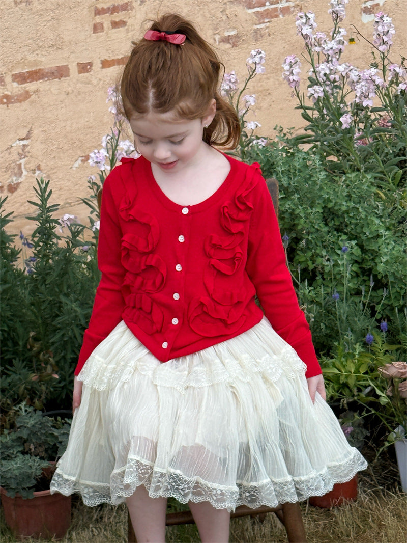 Pleated Lace Midi Skirt プリーツ レース ミディ丈スカート【mh0012426】 Chengle