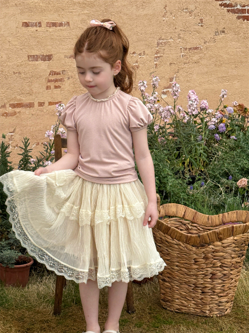 Pleated Lace Midi Skirt プリーツ レース ミディ丈スカート【mh0012426】 Chengle