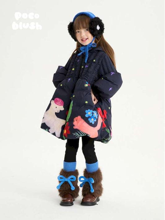 ロングコート Black / 110cm poco blush | Altay Stars White Goose Down Coat ホワイトグースダウン ロングジャケット【mh0020006】