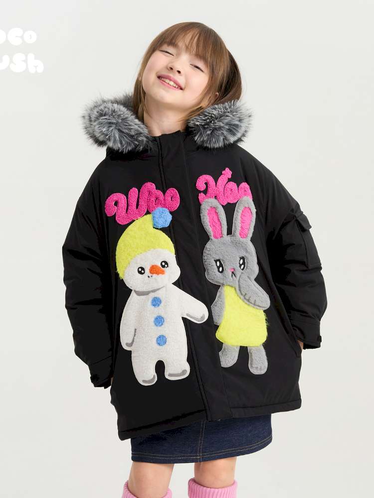 ショートコート・ジャケット・ジャンパー Black / 110cm poco blush | Big Hands Small Hands Soybean Cotton Flight Jacket ソイファイバー 中綿 撥水フライトジャケット【mh0020014】