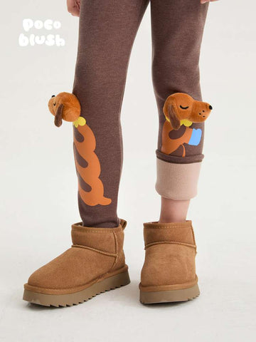 レギンスパンツ Caramel brown plush model / 110cm poco blush | Bread Puppy 3D Plush Leggings パピー 立体 ぬいぐるみ レギンス【mh0020000】