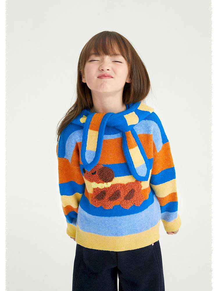 ニット・セーター poco blush | Baguette Puppy Striped Hooded Set パピー ボーダー ニットセット【mh0020028】