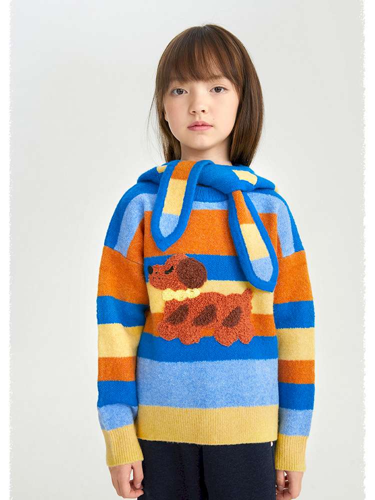 ニット・セーター poco blush | Baguette Puppy Striped Hooded Set パピー ボーダー ニットセット【mh0020028】