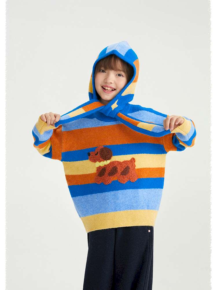 ニット・セーター poco blush | Baguette Puppy Striped Hooded Set パピー ボーダー ニットセット【mh0020028】