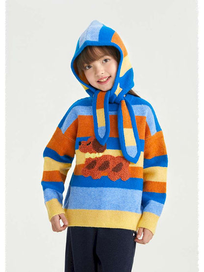 ニット・セーター poco blush | Baguette Puppy Striped Hooded Set パピー ボーダー ニットセット【mh0020028】