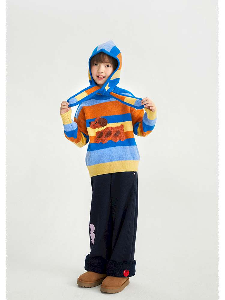 ニット・セーター poco blush | Baguette Puppy Striped Hooded Set パピー ボーダー ニットセット【mh0020028】