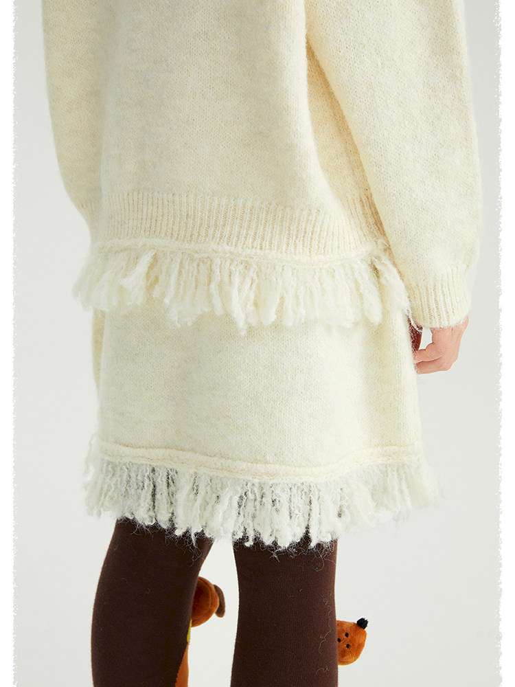 長袖セットアップ poco blush | Braid Puppy Wool Blend Sweater ツイストパン犬 ウール混 ふわふわニット【mh0020030】