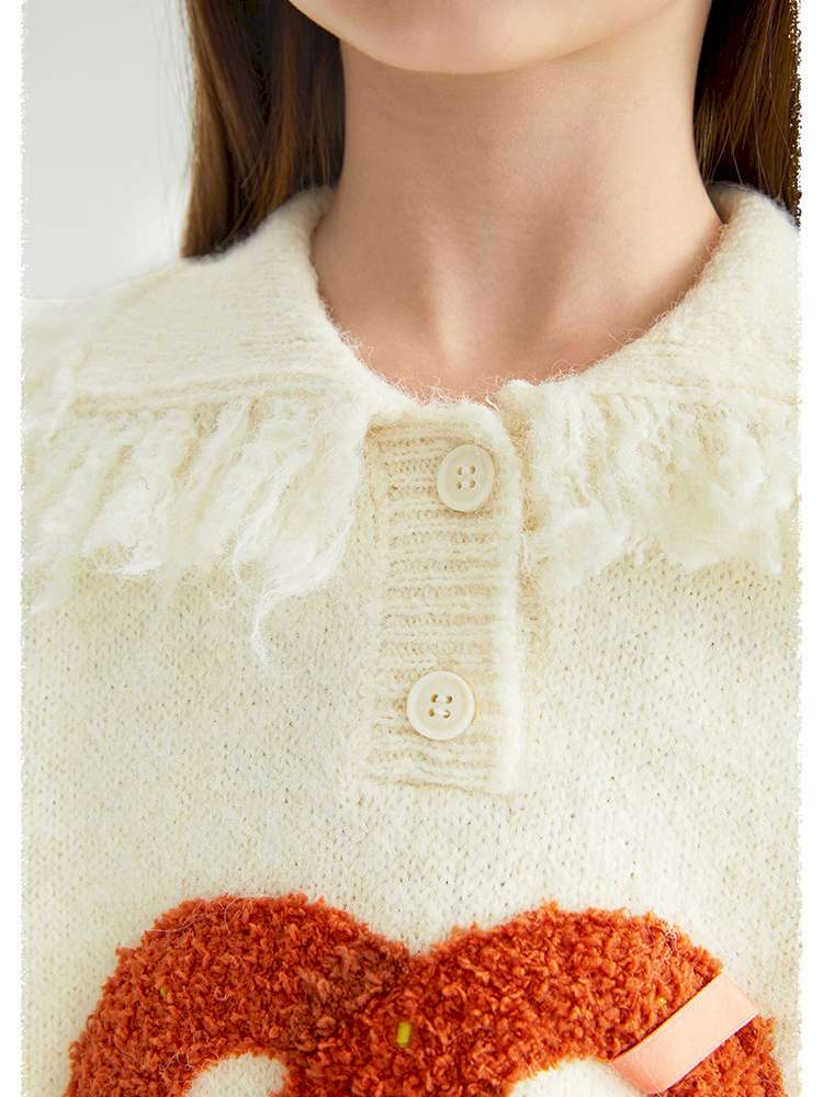 長袖セットアップ poco blush | Braid Puppy Wool Blend Sweater ツイストパン犬 ウール混 ふわふわニット【mh0020030】