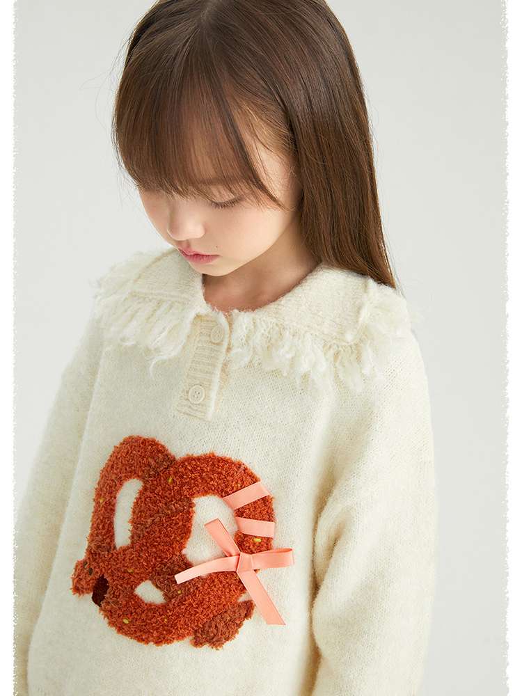 長袖セットアップ poco blush | Braid Puppy Wool Blend Sweater ツイストパン犬 ウール混 ふわふわニット【mh0020030】