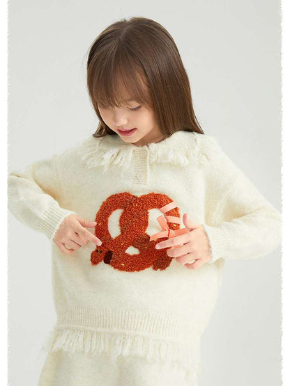 長袖セットアップ poco blush | Braid Puppy Wool Blend Sweater ツイストパン犬 ウール混 ふわふわニット【mh0020030】