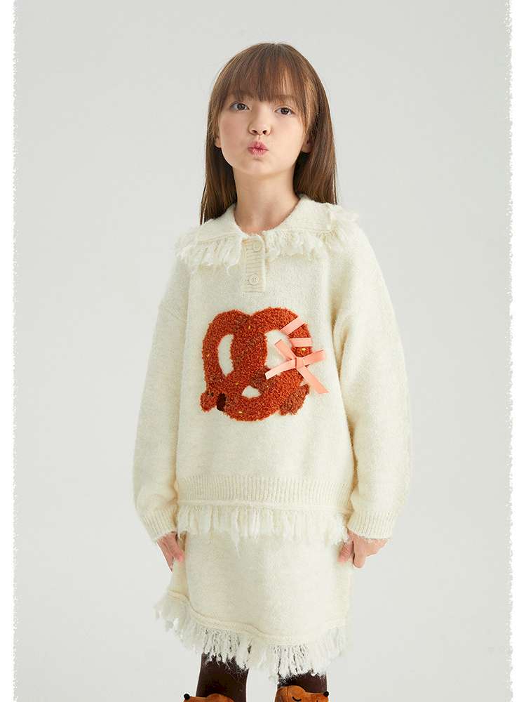 長袖セットアップ poco blush | Braid Puppy Wool Blend Sweater ツイストパン犬 ウール混 ふわふわニット【mh0020030】