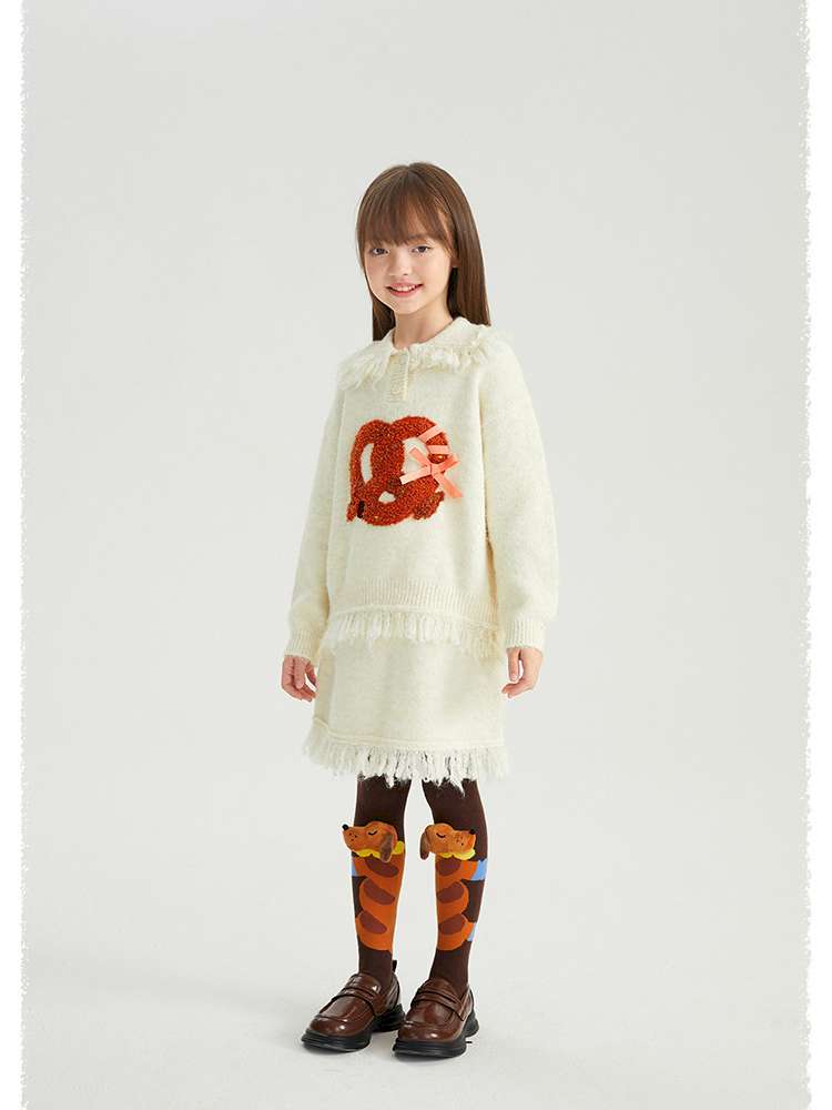 長袖セットアップ poco blush | Braid Puppy Wool Blend Sweater ツイストパン犬 ウール混 ふわふわニット【mh0020030】