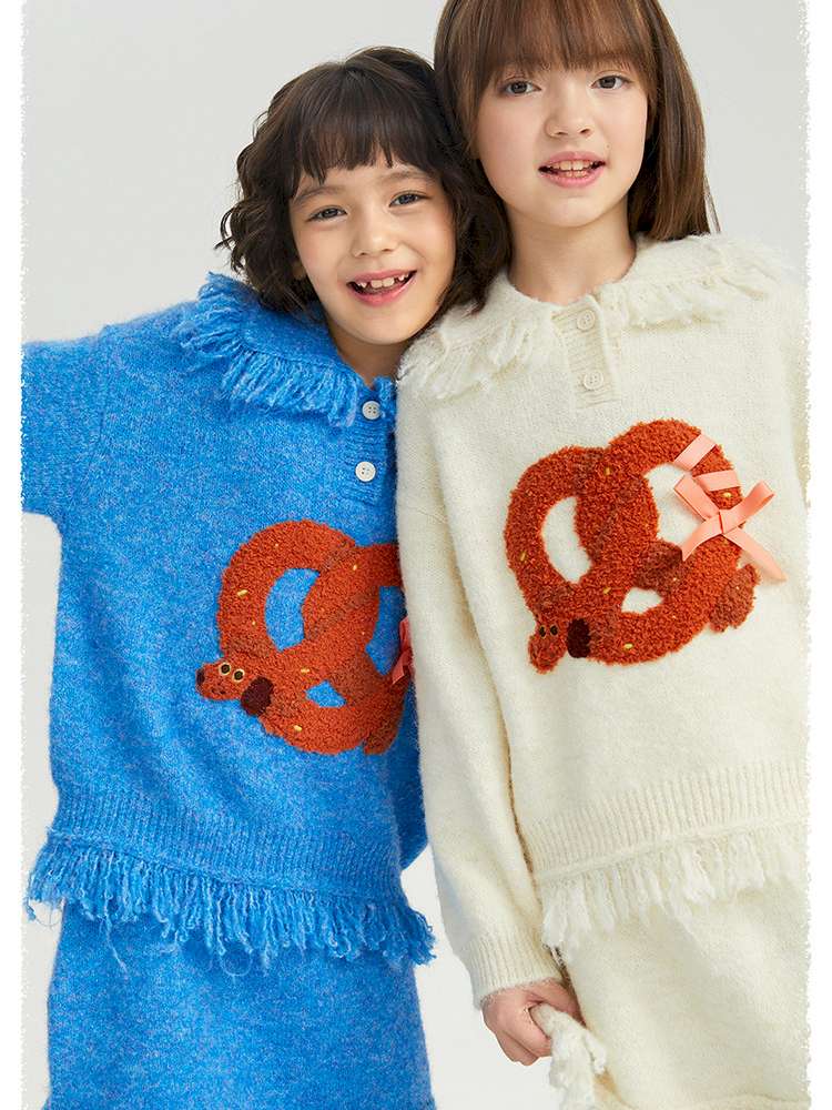 長袖セットアップ poco blush | Braid Puppy Wool Blend Sweater ツイストパン犬 ウール混 ふわふわニット【mh0020030】