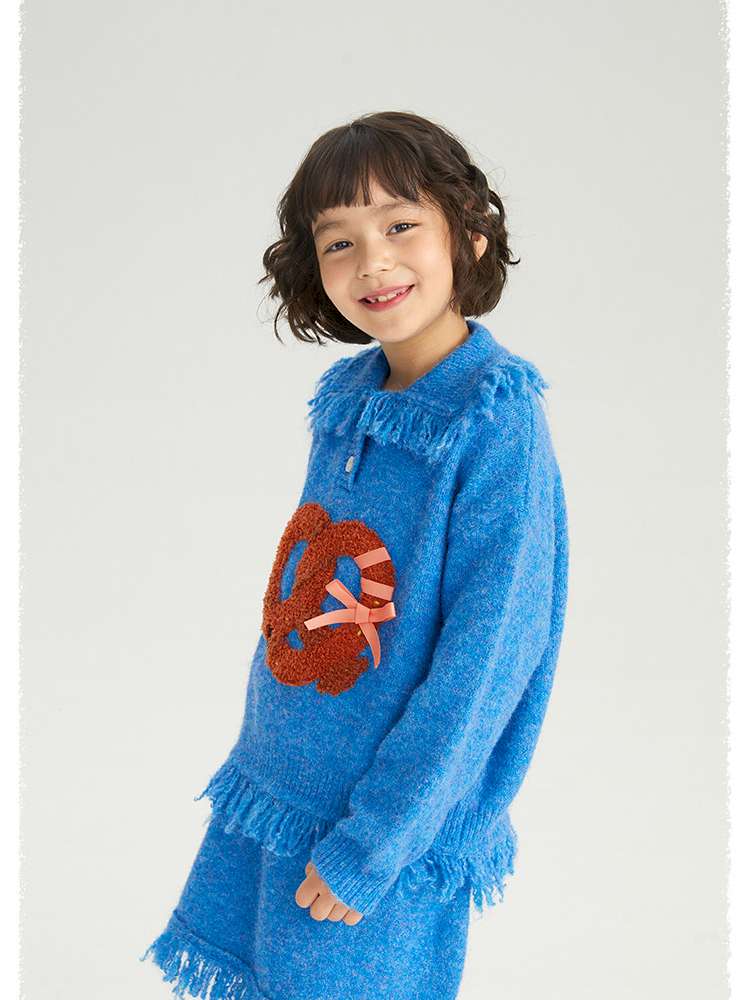 長袖セットアップ poco blush | Braid Puppy Wool Blend Sweater ツイストパン犬 ウール混 ふわふわニット【mh0020030】