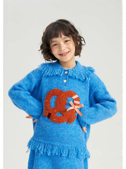 長袖セットアップ poco blush | Braid Puppy Wool Blend Sweater ツイストパン犬 ウール混 ふわふわニット【mh0020030】