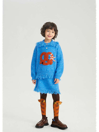 長袖セットアップ poco blush | Braid Puppy Wool Blend Sweater ツイストパン犬 ウール混 ふわふわニット【mh0020030】