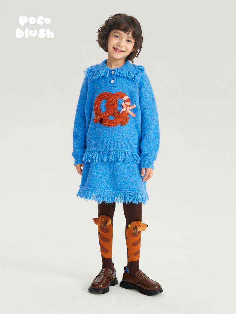 長袖セットアップ poco blush | Braid Puppy Wool Blend Sweater ツイストパン犬 ウール混 ふわふわニット【mh0020030】