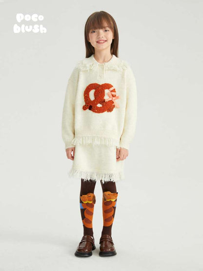 長袖セットアップ poco blush | Braid Puppy Wool Blend Sweater ツイストパン犬 ウール混 ふわふわニット【mh0020030】