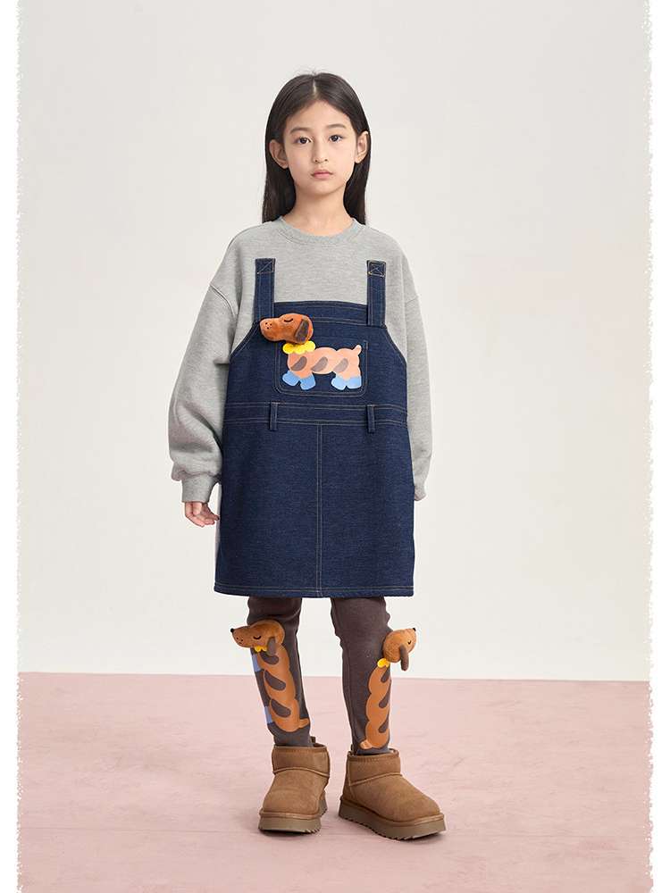 トレーナー・フーディ poco blush | Bread Puppy Denim Fleece Sweater デニム 切替 裏起毛 トレーナー【mh0020003】