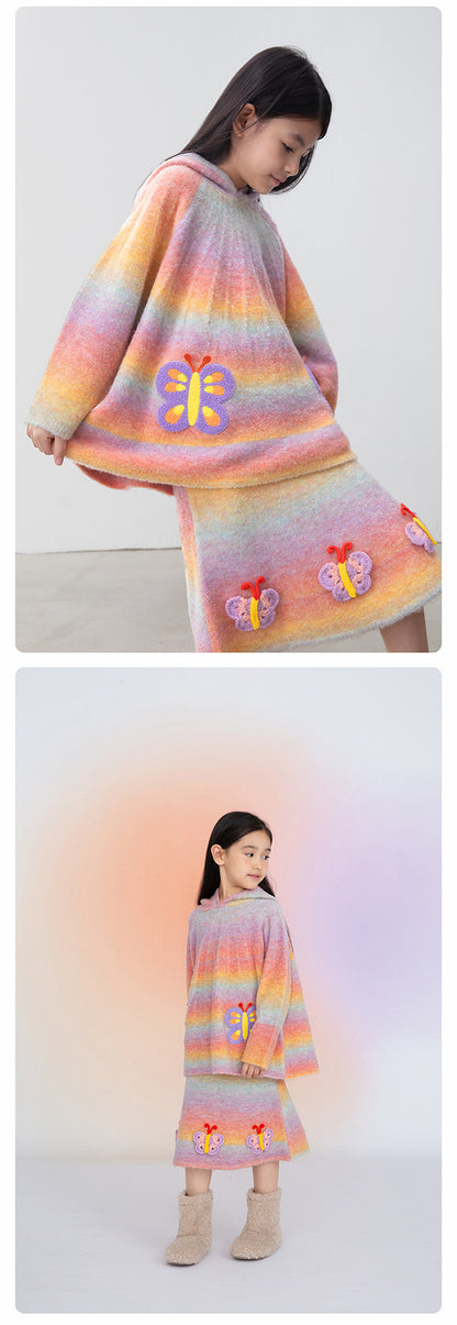 長袖セットアップ poco blush | Butterfly Shadow Wool Knit Suit 杢調 グラデーション ニットセットアップ【mh0020008】