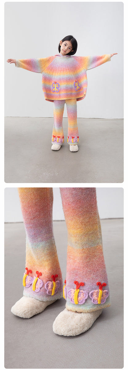 長袖セットアップ poco blush | Butterfly Shadow Wool Knit Suit 杢調 グラデーション ニットセットアップ【mh0020008】