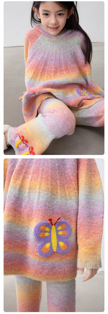 長袖セットアップ poco blush | Butterfly Shadow Wool Knit Suit 杢調 グラデーション ニットセットアップ【mh0020008】