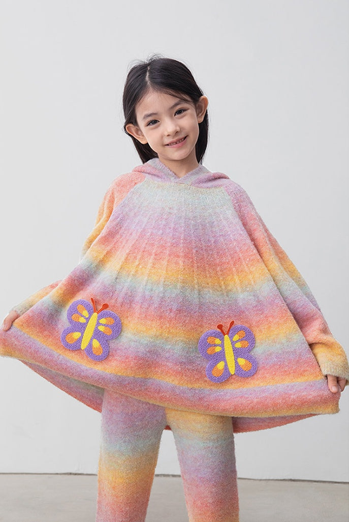 長袖セットアップ poco blush | Butterfly Shadow Wool Knit Suit 杢調 グラデーション ニットセットアップ【mh0020008】