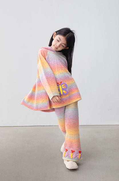 長袖セットアップ poco blush | Butterfly Shadow Wool Knit Suit 杢調 グラデーション ニットセットアップ【mh0020008】