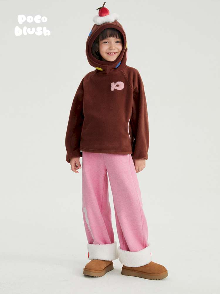 ロングパンツ・スウェットパンツ poco blush | Cherry & Cream Heart Pocket Fleece Pants ハートポケット 裏起毛 フリースパンツ【mh0020031】