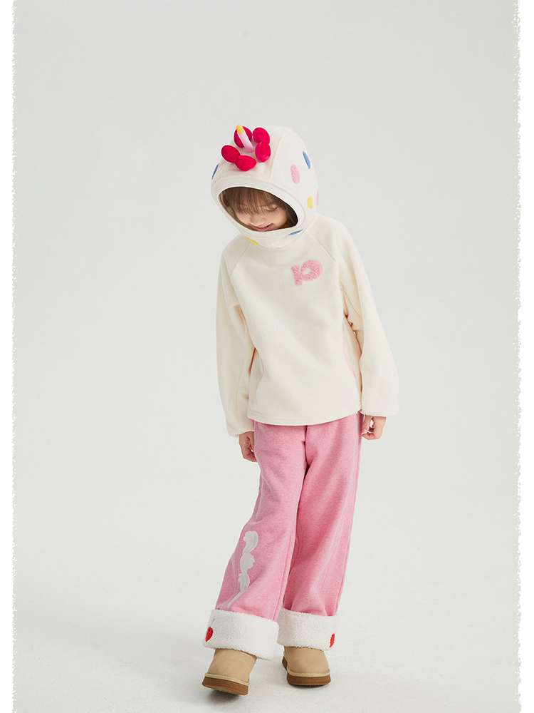 ロングパンツ・スウェットパンツ poco blush | Cherry & Cream Heart Pocket Fleece Pants ハートポケット 裏起毛 フリースパンツ【mh0020031】