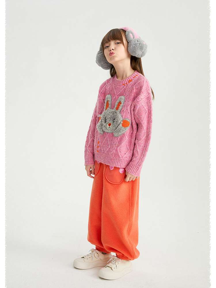 ロングパンツ・スウェットパンツ poco blush | Girls Lambswool Warm Pocket Pants ボアポケット 裏起毛パンツ【mh0020001】