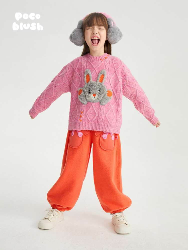 ロングパンツ・スウェットパンツ poco blush | Girls Lambswool Warm Pocket Pants ボアポケット 裏起毛パンツ【mh0020001】
