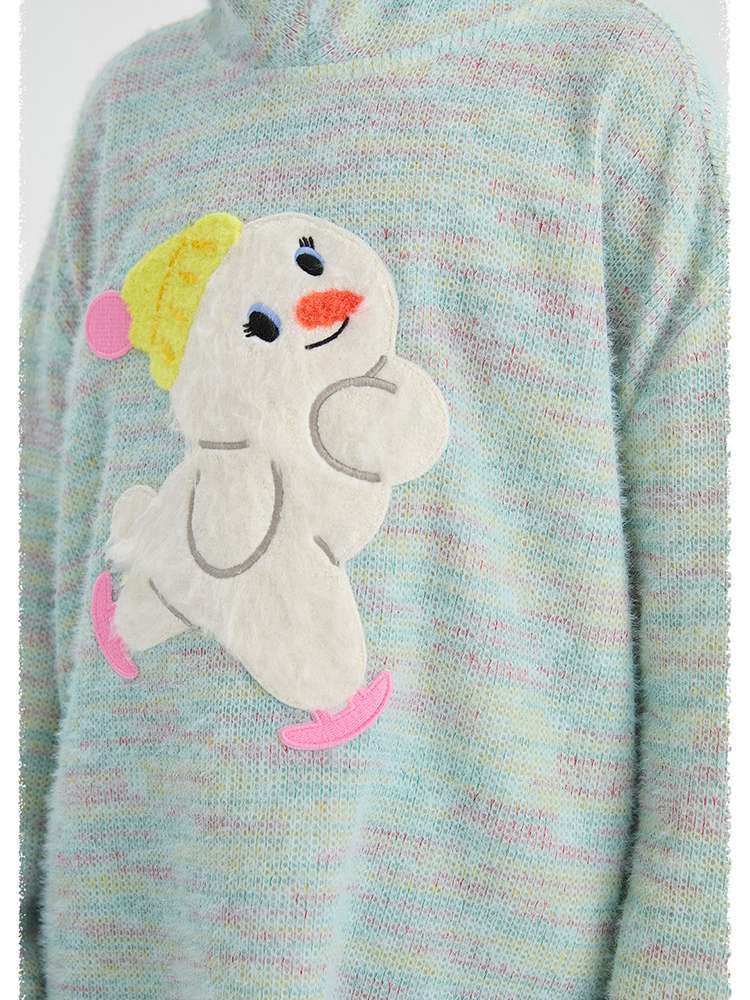 長袖セットアップ poco blush | Hooded Woolen Top Set ウール混 フーディー セットアップ【mh0020036】