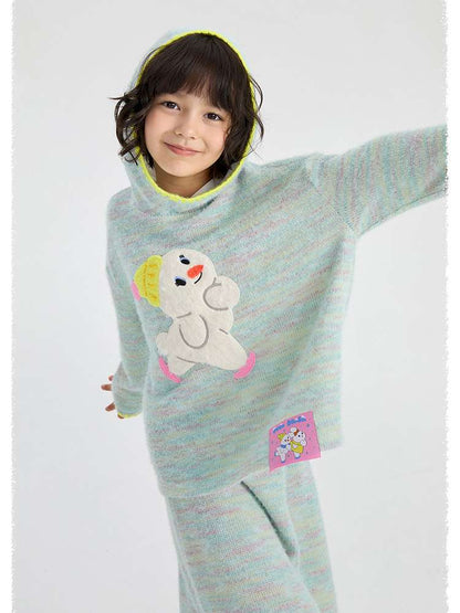 長袖セットアップ poco blush | Hooded Woolen Top Set ウール混 フーディー セットアップ【mh0020036】