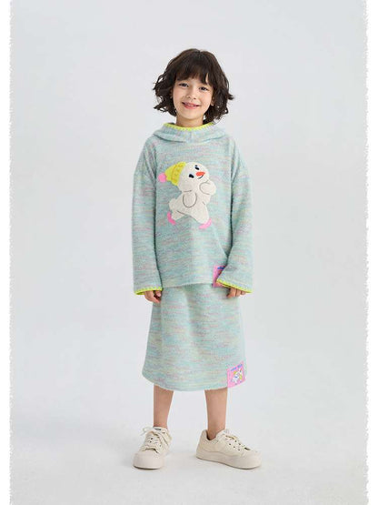 長袖セットアップ poco blush | Hooded Woolen Top Set ウール混 フーディー セットアップ【mh0020036】