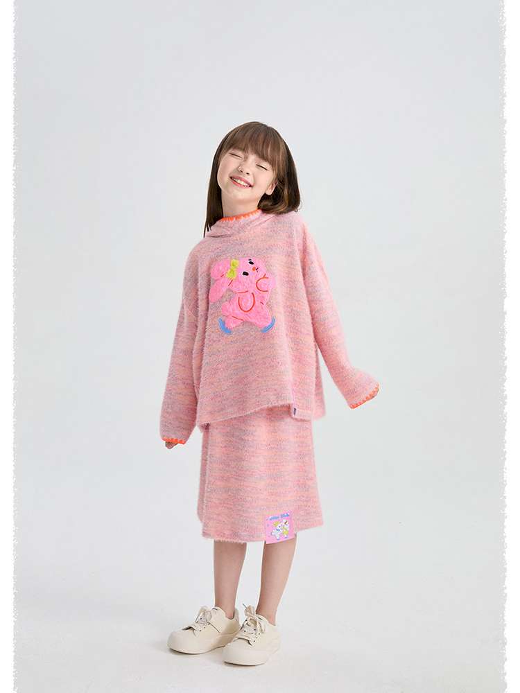 長袖セットアップ poco blush | Hooded Woolen Top Set ウール混 フーディー セットアップ【mh0020036】