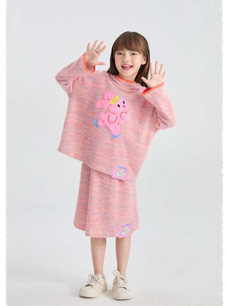 長袖セットアップ poco blush | Hooded Woolen Top Set ウール混 フーディー セットアップ【mh0020036】