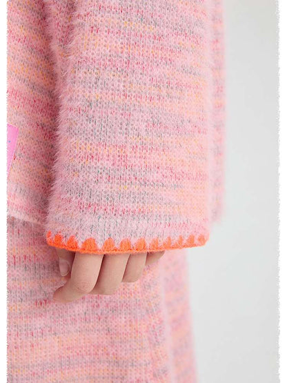 長袖セットアップ poco blush | Hooded Woolen Top Set ウール混 フーディー セットアップ【mh0020036】