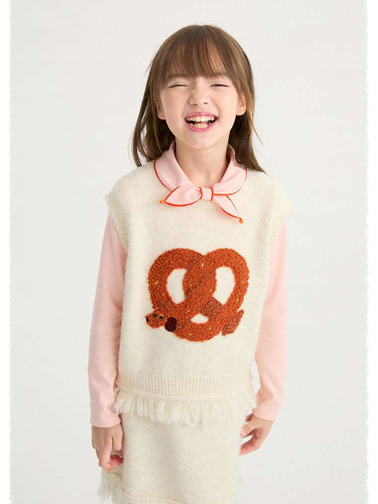 ベスト poco blush | Kink Bread Puppy Wool Vest パピー刺繍 ウール ニットベスト【mh0020026】