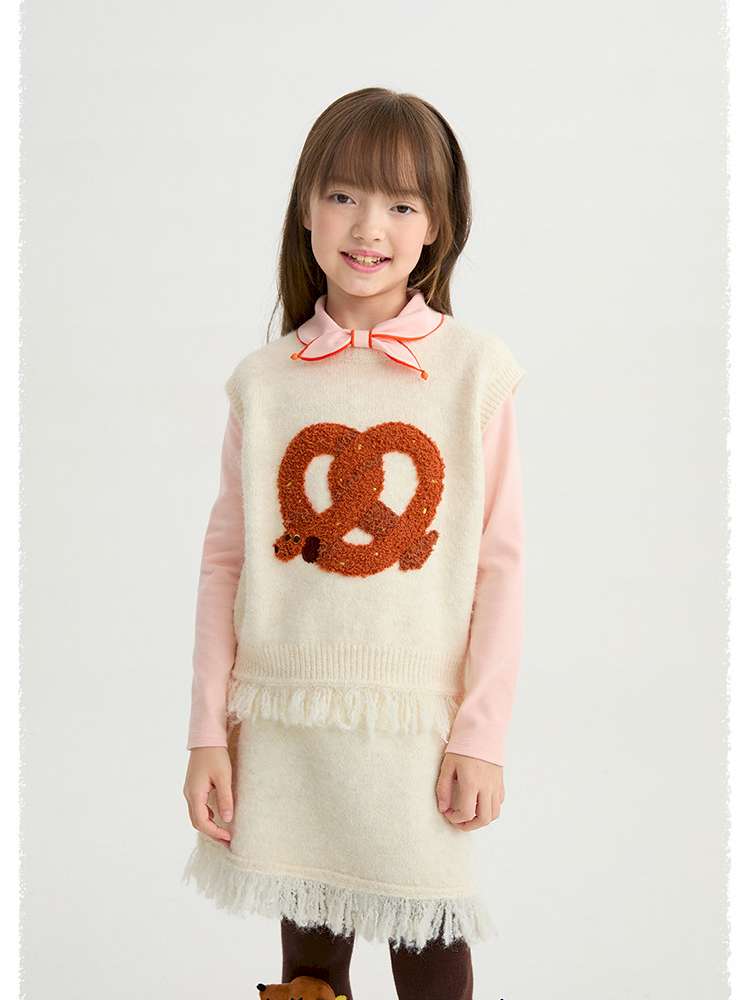 ベスト poco blush | Kink Bread Puppy Wool Vest パピー刺繍 ウール ニットベスト【mh0020026】